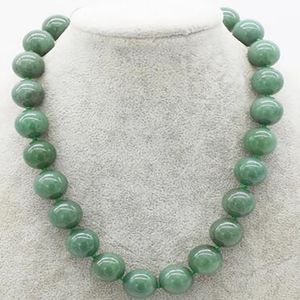 wholesale green jade round 16mm necklace 18inch nature beads wow gift