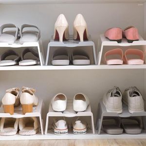 Clothing Storage 4PCS/Set Shoe Shelf Holder Household Living Room Organizer Rack Plastic Slippers