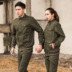 Men's Tracksuits Men's Cotton Military Jacket Cargo Pants Set Tactical Camouflage Multicam Combat Uniforms Spring Outdoor Multi Pockets