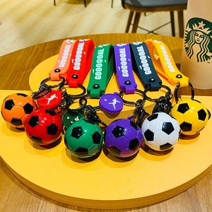 Simulation Football Key Chains Rings Lanyards PVC Ball Pendant Keyrings Trinkets Fashion Accessories Bag Charms Car Keychains Holder Soccer Fans Souvenir Gifts