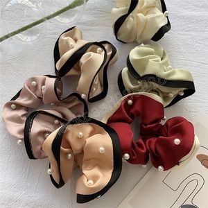 Kadın Moda İncileri Elastik Saç Bantları Scrunchie Kızlar Katı At kuyruğu Saç Bandı Bağları Halat Zarif Tatlı Saç Aksesuarları