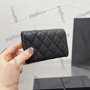 Women Designer Classic Mini Flap Quilled Portfel Torebka Kawiar skórzana cielę łydka złota srebrna metalowa karta sprzętowa Tin236H