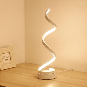 Bordslampor modern minimalistisk krökt lampa enkel sovrum sovrum kreativa led ögonskyddsläsning ljus för hemmet