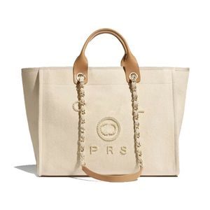 Famoso marchio Tote Bag Fashion Borsa a tracolla Borsa di lusso di grande capacità con catena e shopping bag in tela di perle 2 colori