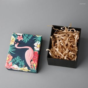 Smyckespåsar 10st Flamingo Candy Box Cookies Packing Boxes Party Suppies Packaging Gift Wedding Presents To Gäster