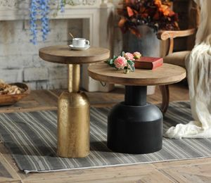 Amerykańskie wiejskie stół retro stół do herbaty meble do domu dom domowy sofa okrągły róg w stylu przemysłowym dekoracja kwiaciarnia małe okrągłe stoły