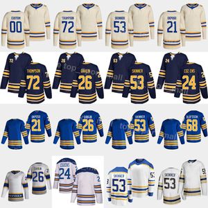 2022 Heritage Classic Hockey''nHl''72 Tage Thompson Jersey 26 Rasmus Dahlin 53 Jeff Skinner 21 Kyle Okposo 24 Dylan Cozens 68 Victor Olofsson