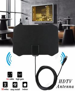 Indoor Digital TV Antennas Signal Receiver Amplifier TVs Radius Surf Fox Antena HDTV Antenas Aerial Mini DVBT T2 80 Miles 1080P3412025 on Sale