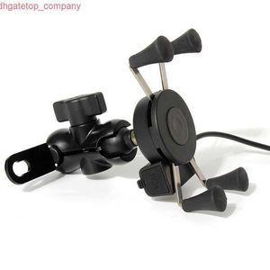 Bil Motorcykeltelefon Holder Scooter Charger Mobiltelefon Holing Bracket USB Car Charging Source Navigation med Waterproof Switch