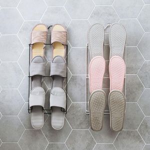 Klädlagring 3 lager väggmonterade sko rack skor hängare tofflor dränerar för hem badrum garderob skåp sovsal arrangör