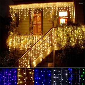 Saiten Moonlux 3,5 m Druppen 0,3-0,5 m Vorhang LED-Saitenleuchten für Weihnachten Hochzeits Geburtstagsfeier Gartendekoration 220 V EU-Stecker