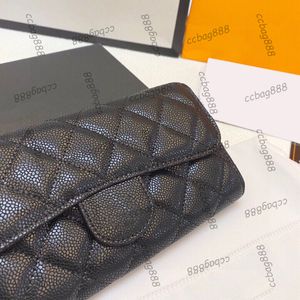 Women Designer Lambskin Caviar skórzana torba Portfel Klasyczna mini klapa cielęta