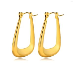 フープイヤリング18kゴールドメッキ女性のための滑らかなステインルスチールu形状の耳のジュエルウェディングパーティーファッションバレンタインギフト