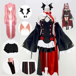 Traje de tema Serafão do fim Owari no Krul tepes cosplay uniforme peruca anime halloween para mulheres 221124