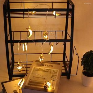 Strings 1.5m LED Eid Ramadan Light Pentagram Moon Kerosene Lamp Shape String Home Decor For Wedding Birthday Party Holiday