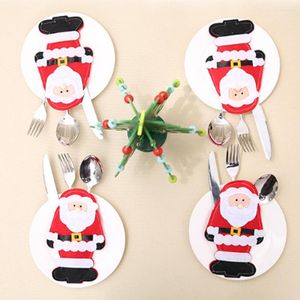 Decoraciones navide￱as 1 PPCS Merry Knife Fork Cutlery Bag Set Natal para el hogar 2023 A￱o Eve Xmas Decoraci￳n de fiestas