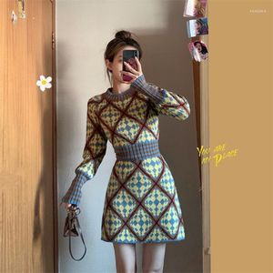 Casual Dresses Women Girl Sexig Vestido Spring Autumn Winter Long Sleeve Sweater Sticked Mini Dress Lady Office Work Clothing S-3XL