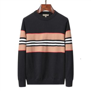 2023 BURBY001 nuovi maglioni moda uomo pullover lavorato a maglia girocollo per righe maschili Casual o collo manica lunga plaid slim fit maglieria cappotti