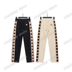 xinxinbuy män designer pant bomull jacquard reflekterande webbbäldringsbrev webbing streetwear kvinnor svart aprikos xs-l