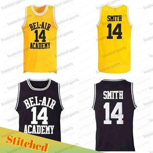 Movie Basketball Jersey The Prince of Bel-Air Academy 14 Will Smith Stitched Mens Black Green Yellow Mens Jerseys Mesh