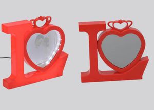 Sublimation Magic Mirrors Led with Alluminum Sheet Blank Photo Frame Heart Shape Mirror USB Charger Night Light For Valentine's Day gift1 on Sale