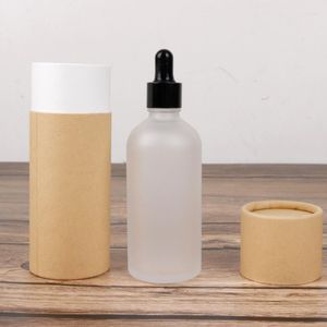 Confezione regalo 50Pcs Tubo di cartone colorato Kraft con coperchio per contenitore per bottiglia di olio essenziale da 30 ml Contenitore per caffè Cilindro per alimenti con noci e tè