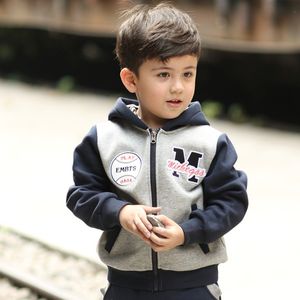 Cardigan Children Sweater Baby Boys Girls Spring And Autumn Zipper Hooded Fashion Kids Letter Fleece 2-6 Years 221128