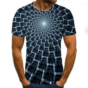 Мужские рубашки T European и American Style Line Line Art 3D Цифровая печать Мужчины Женщины летние футболки с короткими рукавами