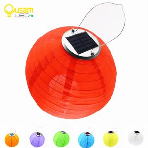 Other Event Party Supplies Chinese Lantern LED Lamp Outdoor Decoration Balls Light Solar Nylon Waterproof Auto On 221128