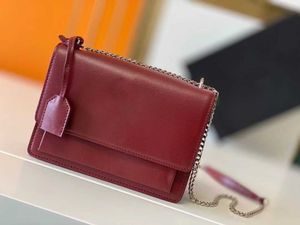 Sunset Luxurys Designers Crossbody Bags 2022 Sunset Real Leather Cowhide Fashion Brand Women Gracefull Handbags Purses Messenger Shoulder Flap