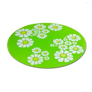 Carpets Kitchen Decoration Rug Waterproof Silicone Floor Mat Floret Circle Round Rugs For Family Diameter 33CM