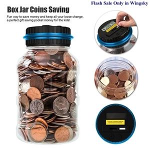 Storage Boxes Bins Portable Size LCD Display Electronic Digital Counting Coin Piggy Bank Money Saving Jar Counter Gift 221128