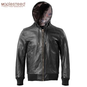 Men's Leather Faux Men Jacket Hooded Soft Natural Cowhide Genuine Coat Hood Man Clothes Spring Autumn Clothing M618 221124