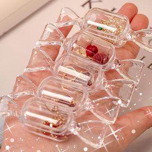 Jewelry Pouches Mini Candy Transparent Storage Box Sweet Shaped Plastic Boxes Ring Earring Holder Organizer Packaging Cases Gifts