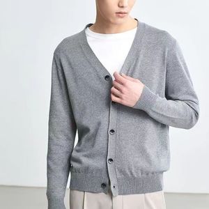 Herrtr￶jor Cashmere Cotton Blend Cardigan Men tr￶ja Autumn Winter Daily Casual Single Breasted Vneck Sticked Cardigans 221128