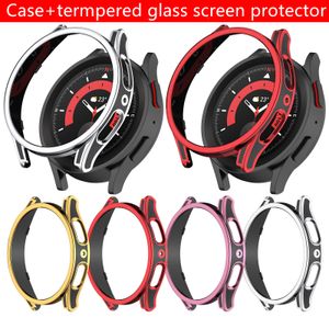 Case With Tempered Glass Screen Protector for samsung Galaxy watch 5 4 44mm 40mm Accessories PC all-around Anti-fall bumper cover