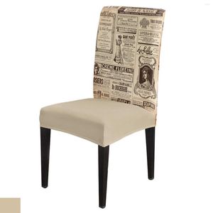 Pokrywa krzesła Spaper English Letters Retro Cover Spandex Elastic na ślub El Kitchen Dinning Decor