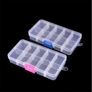 10 Grids Jewelry Storage Box Plastic Transparent Display Case Organizer Holder for Beads Ring Earrings Jewelry Wholesale on Sale