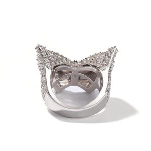 Pierścienie opaski Zatrudnia Butterfly CZ pierścienie mikro utwardzone fl bling mrożony z cyrkonu sześciennego luksusowy moda biżuteria biżuteria kropla