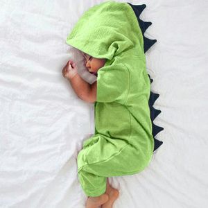 Pijama Roupas para bebês menino Menina Roupas de dinossauros macacão com capuz de maço macacão