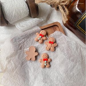 Christmas Decorations 10pcs Korea Cute Gingerbread Man Biscuit Pendant DIY Funny Earrings Jewelry Accessories 2022 Navidad Noel