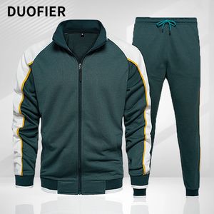 Mens Tracksuits Primavera Outono Manga Longa Zipper Jaqueta Sweatpants Masculino Duas Peças de Vestido Treinamento Terno Define Roupas 221128