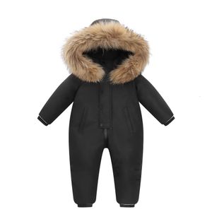 Daunenmantel 30 Winter warmer Schneeanzug Junge 90% Entenjacke Säugling Mantel Kleinkinder Mädchen Kleidung Kinder Jumpsuit 2 6y Parka Real Pelzkleidung 221125