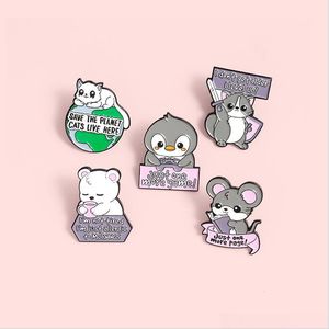 Pins broszki tylko jeden myszy Broothes brooche dla kobiet w modnej sukience Koszulka Demin Metal Funny broszka Pins Badg dhgarden