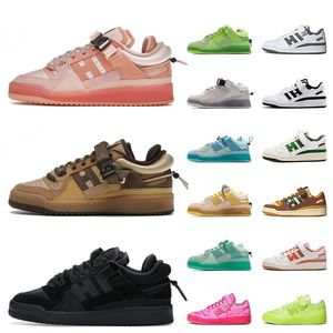 حذاء الجري Bad Bunny x Forum Buckle 84 Low Men Women Benito Blue Tint Core Black Cafe Yellow Cream Trainers المدربين الرياضيين في الهواء الطلق غير رسمي المشي الركض الموضة