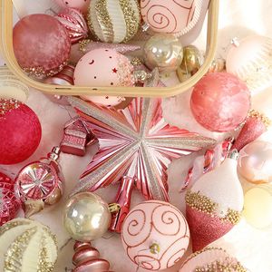 Christmas Decorations Pink Shaped Ball Tree Top Star Decoration Indoor Outdoor Scenes Shop Layout Holiday Creative Combination 221125