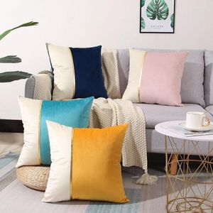 Pillow Patchwork Velvet Cover 45x45 Luxury Design Throw Pillows For Sofa Decor Case Decorative Covers