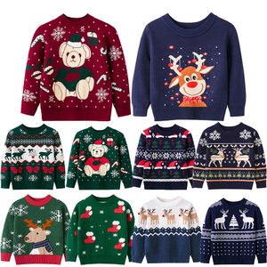 Pullover Christmas Cloths Baby Boys Girls Sevensters Kids Long Sleeve Toddler Knit Kids Cotton Tops Coat Autumn Winter 221128