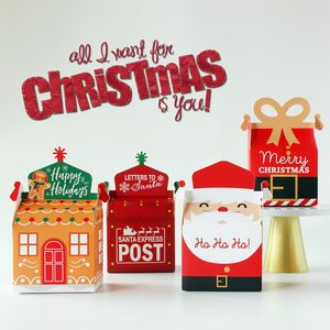Gift Wrap Cartoon Christmas Mailbox Candy Box Söt och rolig pepparkakor rum Kindern Diy Small Baking Cookies Snacks Cake 221128