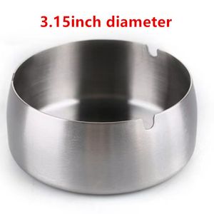 Wholesale Stainless Steel Ashtrays Househlod Coffee Shop Hotel KTV Ashtray 3.15inch Metal 8cm Fall-proof Windproof A12 on Sale